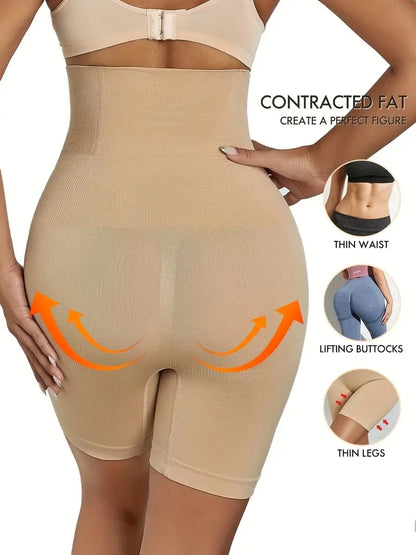 High Waist Shaping Boyshort Panties, Tummy Control Butt Lifting Slim Shorts, Women&